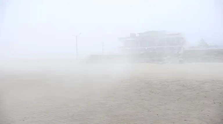 韓国の砂漠、そして海霧 - シンドゥリ海岸砂丘-1