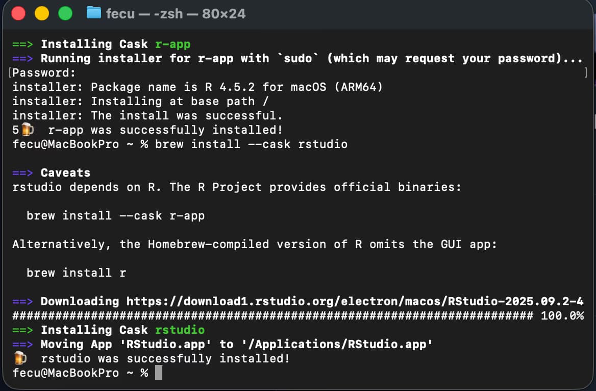 MacBook に R と R Studio をインストールする-2