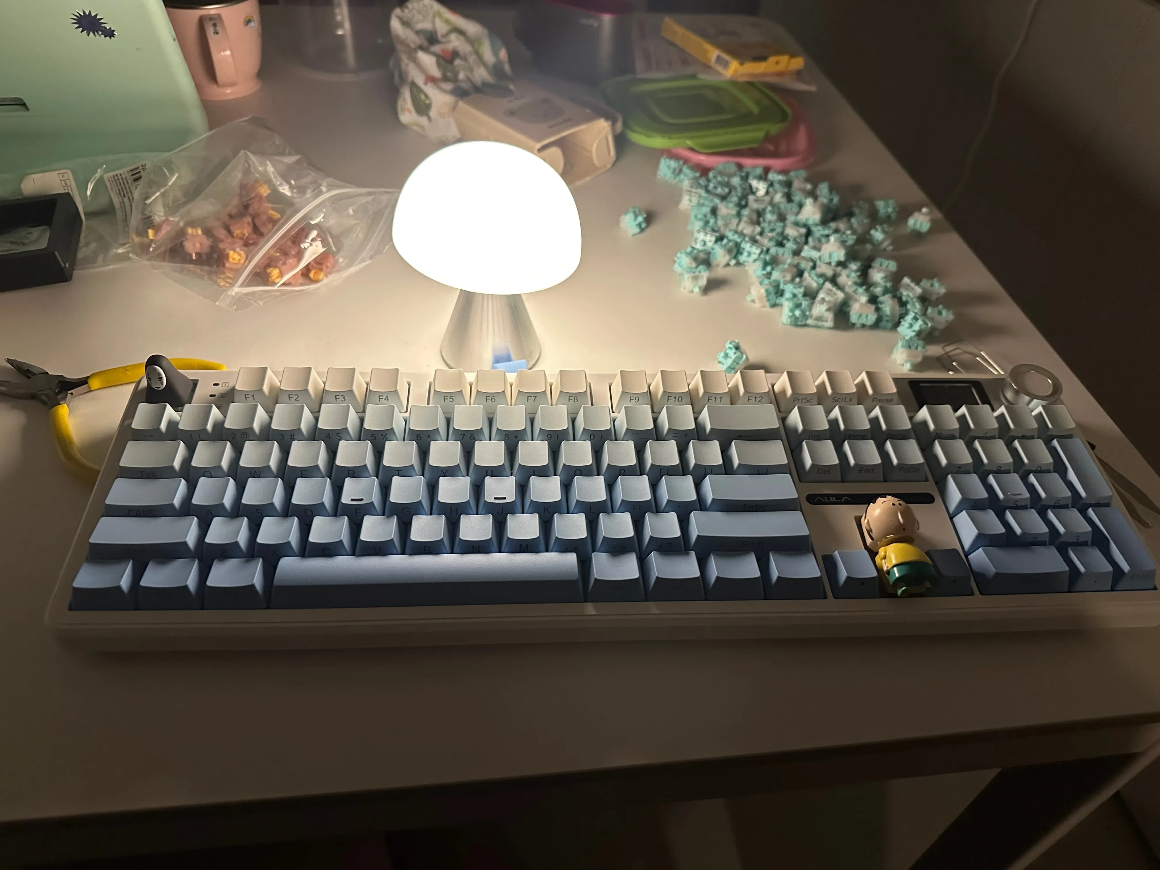 AULA 독거미 F108 pro 풍령축 및 옵테뮤 저소음 피치축 v3 교체 후기-18