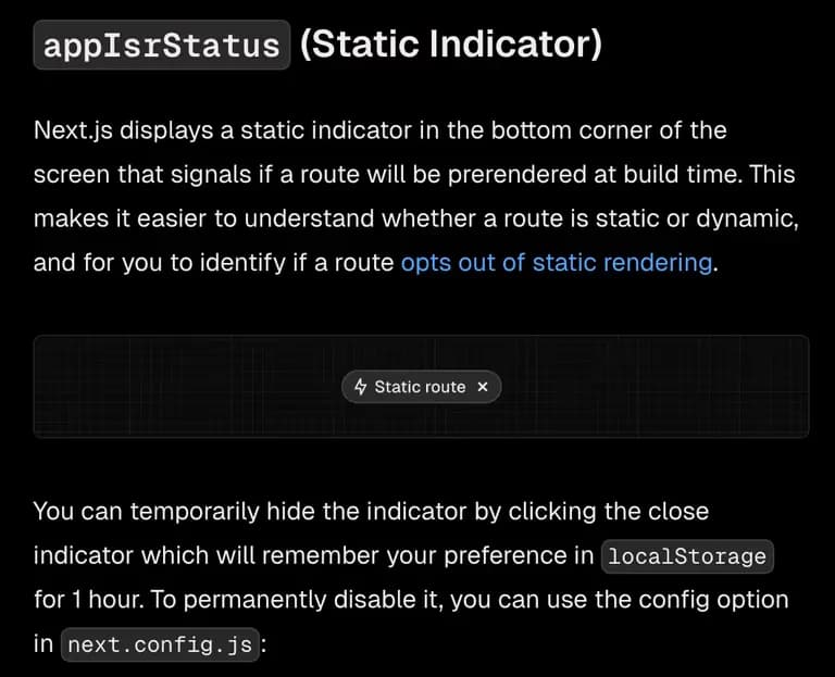 NextJS DEV環境でstatic indicatorを消す-2