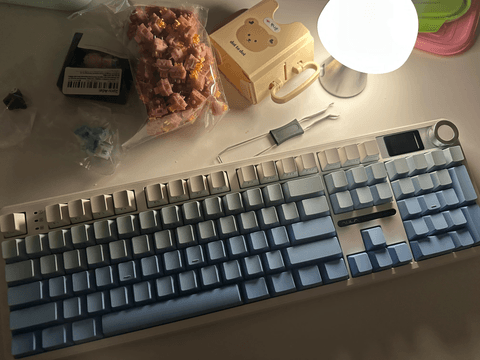 AULA 독거미 F108 pro 풍령축 및 옵테뮤 저소음 피치축 v3 교체 후기